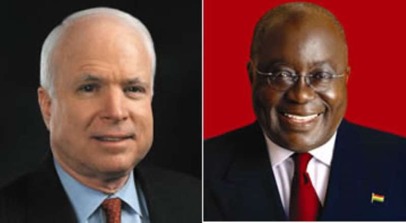 McCain of the Republican Party Nana Addo of the New Patriotic Party